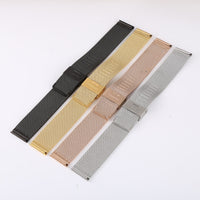 Hot Milanese Watchband 12mm 14mm 16mm 18mm 20mm 22mm 24mm Universal Stainless Steel Metal Watch Band Strap Bracelet Black Silver
