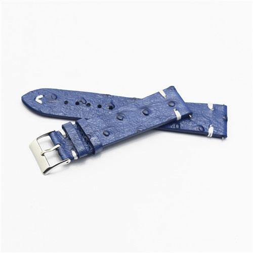 Onthelevel Genuine Retro Ostrich Leather Watch Strap 18mm 20mm 22mm Ostrich Pattern Watchband With Quick Release Spring bar#C
