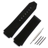 Men's leather strap 25mmx 19mm rubber strap folding clasp for Hublot large explosive strap watch accessories