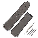 Men's leather strap 25mmx 19mm rubber strap folding clasp for Hublot large explosive strap watch accessories