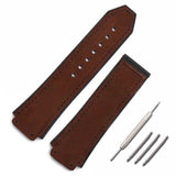 Men's leather strap 25mmx 19mm rubber strap folding clasp for Hublot large explosive strap watch accessories