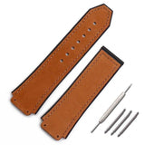 Men's leather strap 25mmx 19mm rubber strap folding clasp for Hublot large explosive strap watch accessories