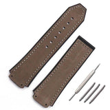 Men's leather strap 25mmx 19mm rubber strap folding clasp for Hublot large explosive strap watch accessories
