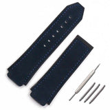 Men's leather strap 25mmx 19mm rubber strap folding clasp for Hublot large explosive strap watch accessories