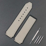 Men's leather strap 25mmx 19mm rubber strap folding clasp for Hublot large explosive strap watch accessories