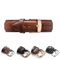 Leather Band Straps Men Women Wrist Watch 18mm 20mm Watchband Stainless Steel Buckle Clasp Leather Silver Gold Black Brown