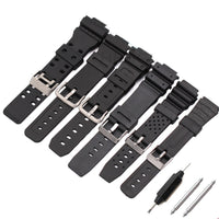 Watchband Silicone Rubber Band Men Sports Diving Black Strap For CASIO Replace Electronic Wristwatch Belt Watch Accessories