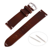Wax Oil Skin Watch Straps Vintage Genuine Leather Watchband Calfskin Watch Straps 18mm 20mm 22mm Black Brown Stainless Bracelet