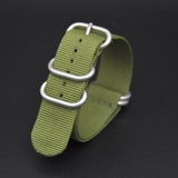 New ZULU NATO Watch Strap Fashion Silver 5 Loop Nylon Watch Band 20mm 22mm 24mm Striped Men Replacement Band