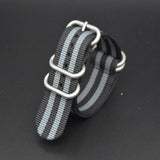 New ZULU NATO Watch Strap Fashion Silver 5 Loop Nylon Watch Band 20mm 22mm 24mm Striped Men Replacement Band