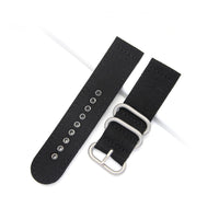 BEAFIRY Army Nato Sports Nylon zulu WatchBand 18 20 22 24mm silver/black Buckle silver black Available For Men Watch Strap