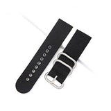 BEAFIRY Army Nato Sports Nylon zulu WatchBand 18 20 22 24mm silver/black Buckle silver black Available For Men Watch Strap