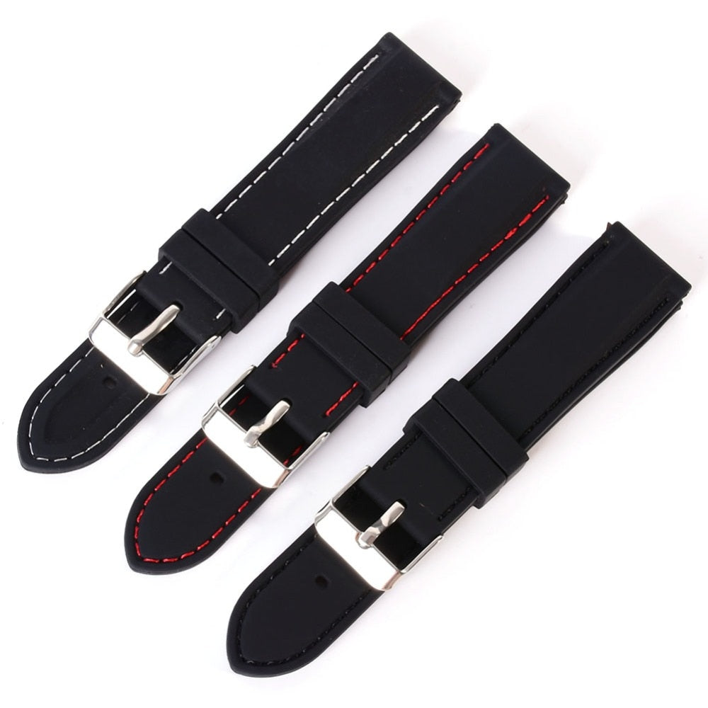 New 18-24mm Women Men Trendy Army Military Silicone Resin Strap Sports Canvas Wrist Watch Strap Band Mira La Band