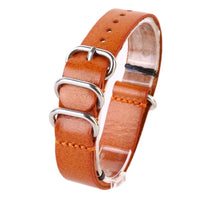 Watch Band Strap Genuine Leather Stainless Steel Ring Pin Buckled Wristband Wristwatch Bands Replacement Accessories