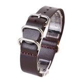 Watch Band Strap Genuine Leather Stainless Steel Ring Pin Buckled Wristband Wristwatch Bands Replacement Accessories