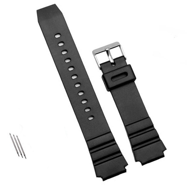 1pcs Watchband Silicone Rubber Band Men Sports Diving Black Strap For CASIO Replace Electronic Wristwatch Belt Watch Accessories