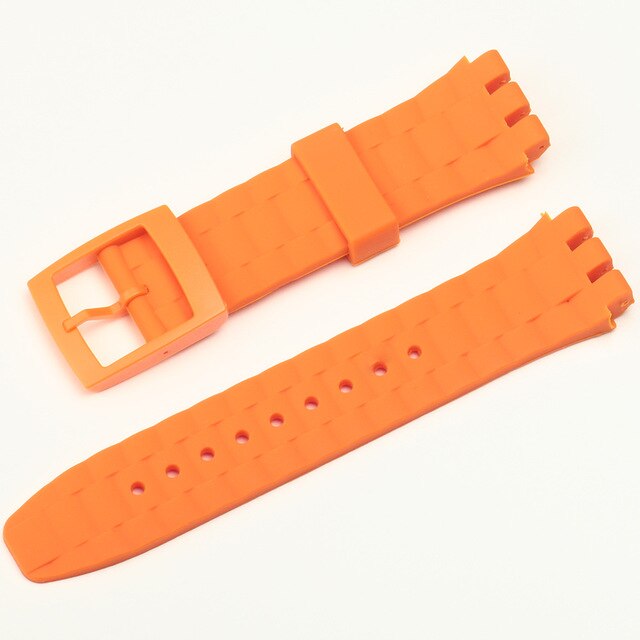 21mm Watchband Watch accessories for SWATCH DIVING Silicone Watch Band Rubber Watch Strap Black,White,Army Green,Orange,Yellow