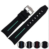 Rubber Strap Waterproof Diving Curved End Silicone Watch Band for Omega Seamaster Planet Ocean Speedmaster De Ville 20mm Buckle