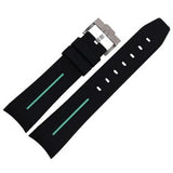 Rubber Strap Waterproof Diving Curved End Silicone Watch Band for Omega Seamaster Planet Ocean Speedmaster De Ville 20mm Buckle
