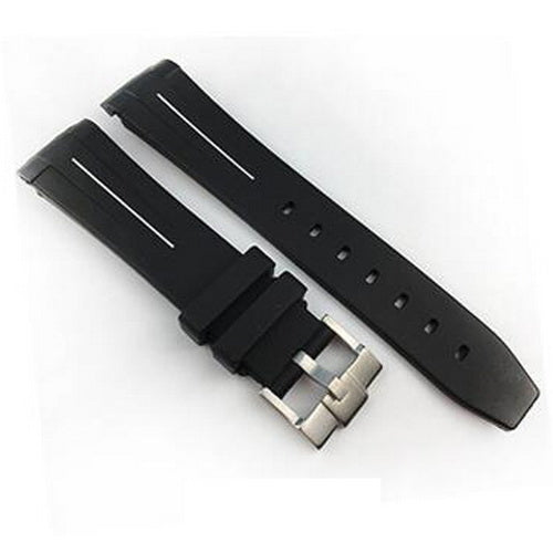 Rubber Strap Waterproof Diving Curved End Silicone Watch Band for Omega Seamaster Planet Ocean Speedmaster De Ville 20mm Buckle