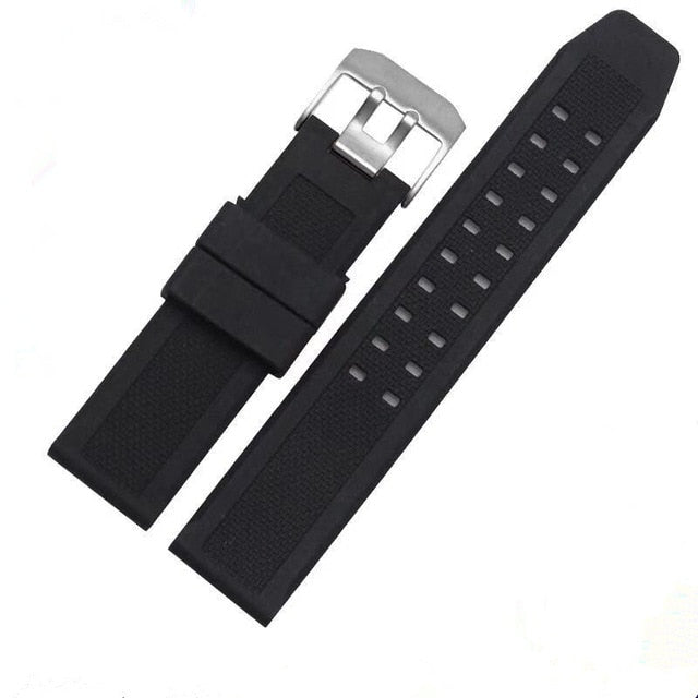 22mm 23mm Waterproof Rubber Watch Strap Military Diving Sports Watch Bracelet Steel Buckle For Luminox Watch Accessories Mens