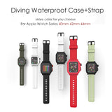 For Apple Watch Series 4 40/44mm Waterproof Watch Band Diving Shockproof Impact Resistant Case+Rubber Strap For Series 2 3 42mm
