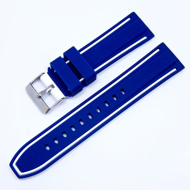 Soft Silicone Watchband 20mm 22mm 24mm 26mm Rubber Diving Waterproof Replacement Bracelet Band Strap Watch Accessories