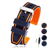 Carty Soft Silicone Watch Band Men 20mm 22mm 24mm 26mm Rubber Watch Strap Waterproof  diving Watch Orange Blue Red Grey