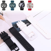 Black white diving 20mm*24mm Silicone waterproof Rubber wave pattern Watchband For Swatch Belt Rubber Watch Band Strap Tools