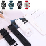 Black white diving 20mm*24mm Silicone waterproof Rubber wave pattern Watchband For Swatch Belt Rubber Watch Band Strap Tools