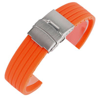 20mm 22mm 24mm Silicone Rubber Watch Strap Band Deployment Buckle High Quality Sports Diving Waterproof Watchband for Women Men