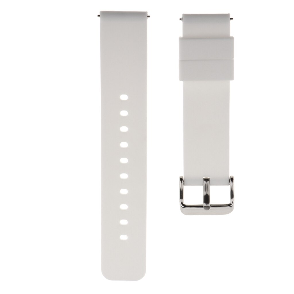 2pcs 22mm Soft Diving Silicone Rubber Watch Band Strap Silver Steel Buckle
