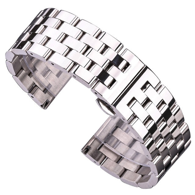 Solid Metal Watchabnds Bracelet Silver Black Rose Gold Men Women 316l Stainles Steel Watch Band Strap 20mm 22mm 24mm 26mm