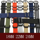Brand Heavy duty nylon straps 20mm 22mm 24mm Nylon Watch Band NATO Strap Zulu strap watch strap ring buckle 280mm Nato Watchband