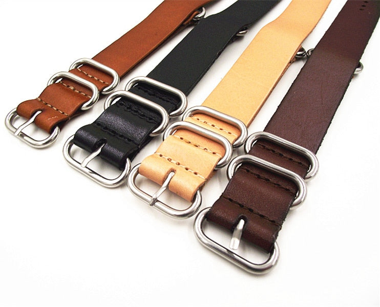 1PCS High quality 18MM 20MM 22MM 24MM Nato strap genuine cow leather Watch band NATO straps zulu strap watch strap