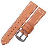 HENGRC Genuine Leather Watchbands Bracelet Black Blue Gray Brown Cowhide Watch Strap For Women Men 18 20mm 22mm 24mm Wrist Band