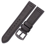 HENGRC Genuine Leather Watchbands Bracelet Black Blue Gray Brown Cowhide Watch Strap For Women Men 18 20mm 22mm 24mm Wrist Band