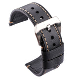 Handmade Genuine Leather Watch Bands Belt 22mm 24mm Women Men Black Brown Watchbands Strap With Stainless Steel Pin Buckle