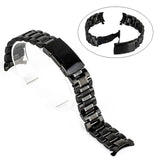 18/20/22/24mm Curved End Watch Band Unisex Stainless Steel Metal Wristwatch Strap Double Fold Deployment Clasp Bracelet 3 Colors