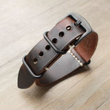 New Carty Replacement Watch Strap Handmade Crazy Horse Leather Watch Band 22mm 20mm 24mm Zulu Nato Black/Brown/Blue Watch Strap