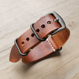 New Carty Replacement Watch Strap Handmade Crazy Horse Leather Watch Band 22mm 20mm 24mm Zulu Nato Black/Brown/Blue Watch Strap