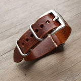 New Carty Replacement Watch Strap Handmade Crazy Horse Leather Watch Band 22mm 20mm 24mm Zulu Nato Black/Brown/Blue Watch Strap