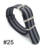 18mm 20mm 22mm NATO Military Sports Brand Nylon Fabric Belt Accessories Belt Buckle Bands for 007 James Bond Black Watch Strap