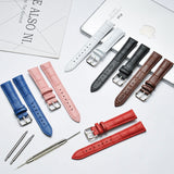 10 12 14 15 16 17 18 19 20 21 22 24mm Genuine leather watchband Luxury watch belt strap wristwatches band Female red white black