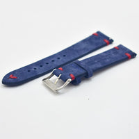 Men Watch Band Genuine Suede Leather Vintage Straps 18mm 20mm 22mm 24mm Watch Accessories High Quality Blue Watchbands KZSD13